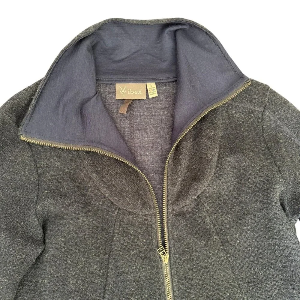 Ibex Merino Wool Blend Alana Tunic Sweater Jacket Soft Full Zip Gorpcore Small - Picture 6 of 10